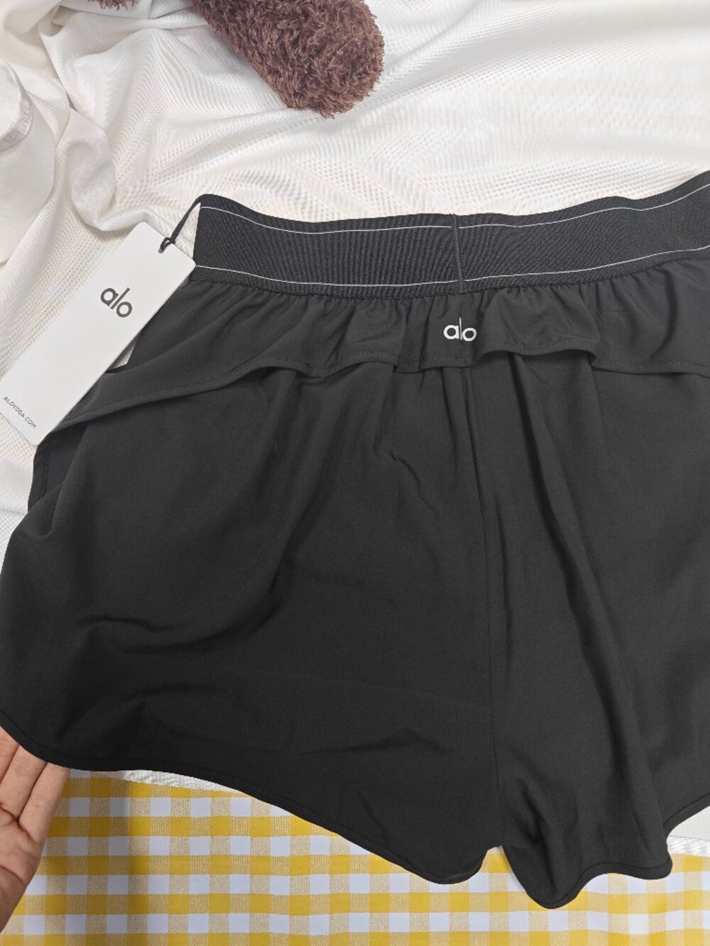 🏸ALO Yoga Match Point Athletic Shorts Black NEW💟High/Low Waist everyday shorts - Picture 7 of 7